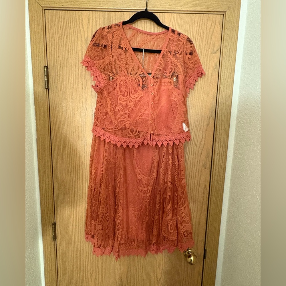 torrid Coral Lace Two-Piece Dress Set